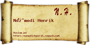 Némedi Henrik névjegykártya