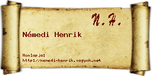Némedi Henrik névjegykártya